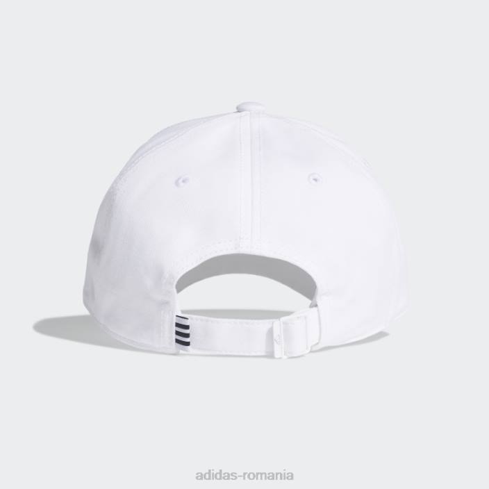 Adidas șapcă din twill cu 3 dungi de baseball, albă, elegantă unisex alb negru 2JBN1741