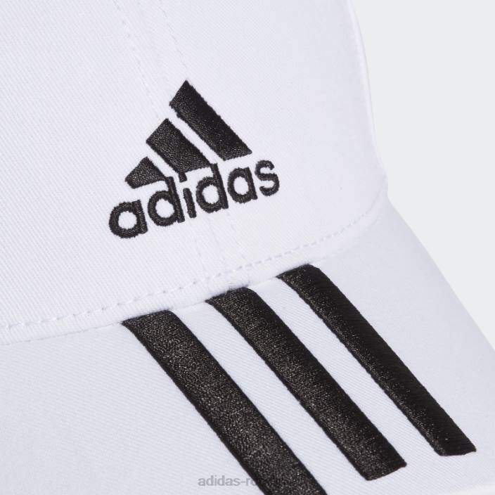 Adidas șapcă din twill cu 3 dungi de baseball, albă, elegantă unisex alb negru 2JBN1741
