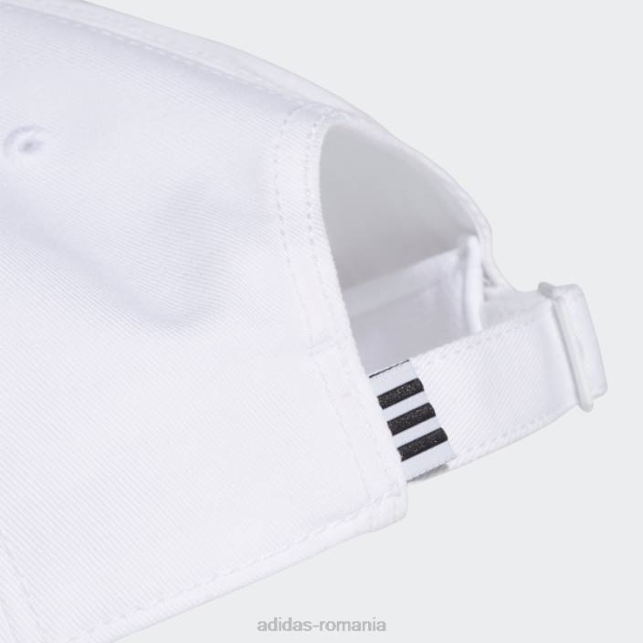 Adidas șapcă din twill cu 3 dungi de baseball, albă, elegantă unisex alb negru 2JBN1741