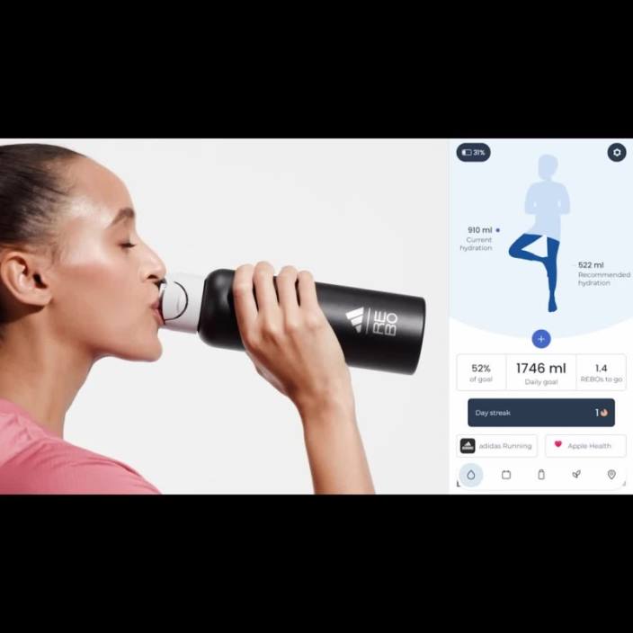 Adidas sticla inteligentă neagră x rebo unisex negru 2JBN21935