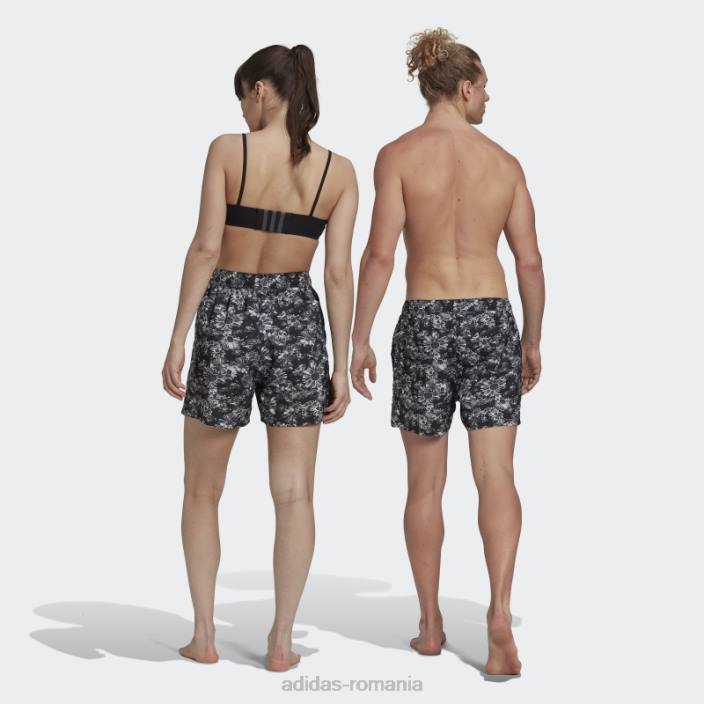 Adidas pantaloni scurți de baie grafici negri de lungime scurtă (neutru de gen) unisex alb negru 2JBN14878