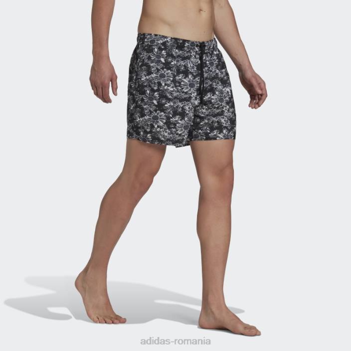 Adidas pantaloni scurți de baie grafici negri de lungime scurtă (neutru de gen) unisex alb negru 2JBN14878