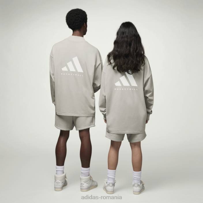 Adidas baschet cu mânecă lungă metal gri fierbinte unisex gri metal 2JBN13373