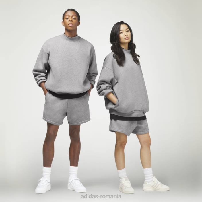 Adidas baschet heather crew hanorac oatmeal închis unisex fulgi de ovăz închis la culoare 2JBN13347