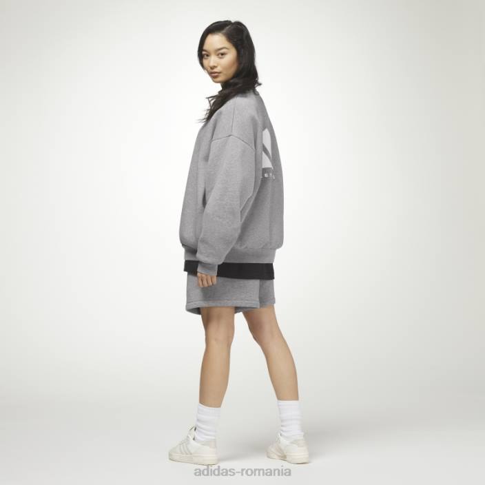 Adidas baschet heather crew hanorac oatmeal închis unisex fulgi de ovăz închis la culoare 2JBN13347