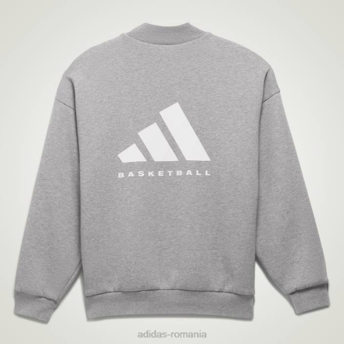 Adidas bluză de ovăz baschet heather crew hanorac fierbinte unisex fulgi de ovăz închis la culoare 2JBN788