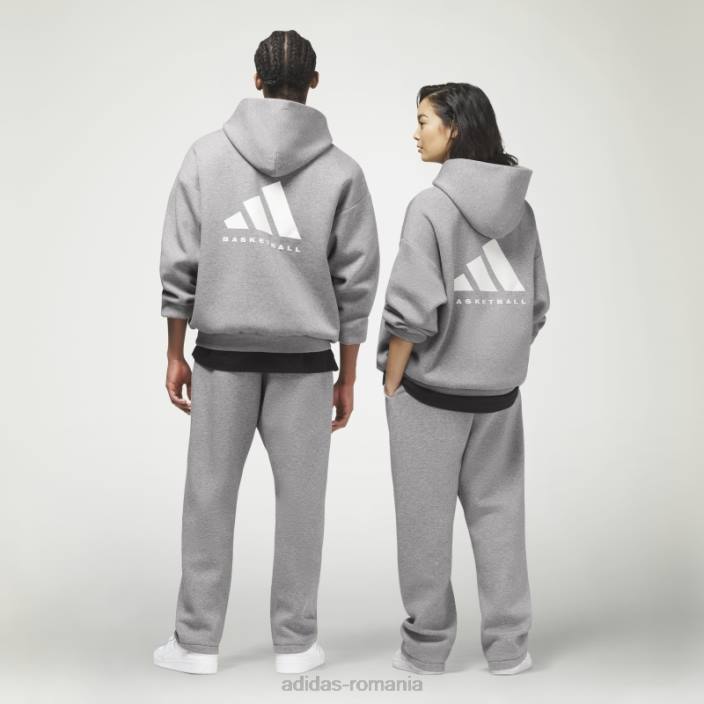 Adidas făină de ovăz întunecată caldă baschet heather pantaloni de trening unisex fulgi de ovăz închis la culoare 2JBN13103