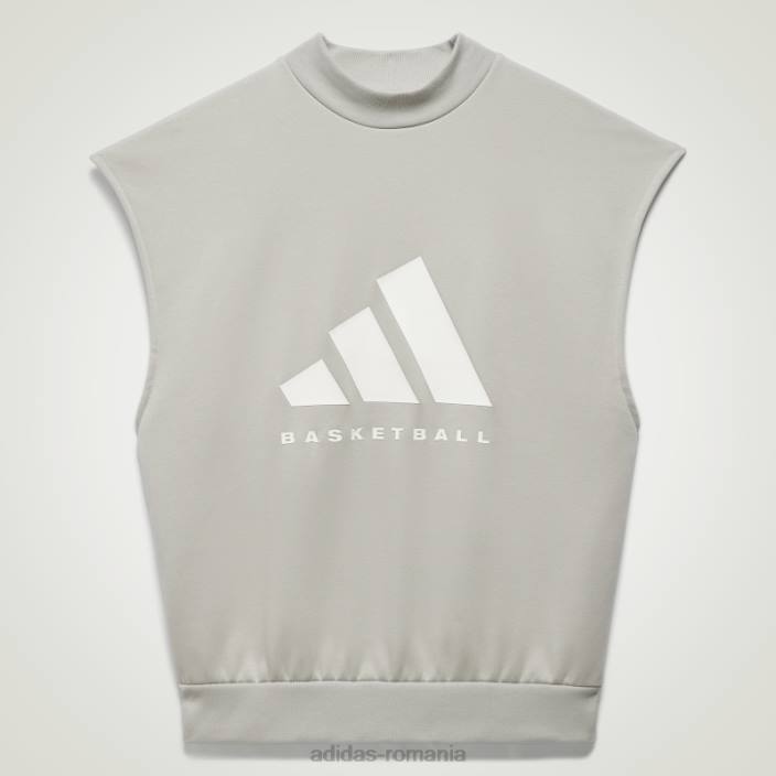 Adidas hanorac fără mâneci baschet metal gri fierbinte unisex gri metal 2JBN1082