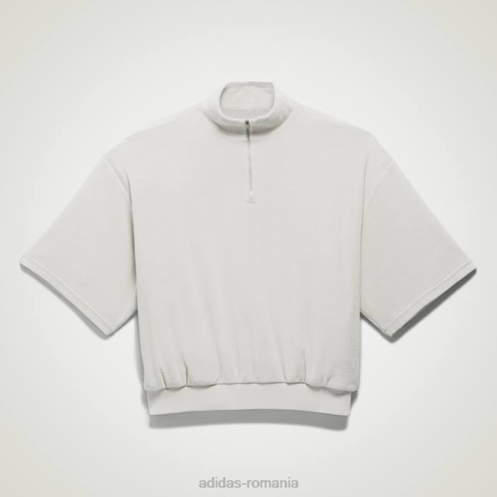 Adidas hanorac gri metalizat baschet velur 1/2 fermoar fierbinte unisex gri metal 2JBN1093
