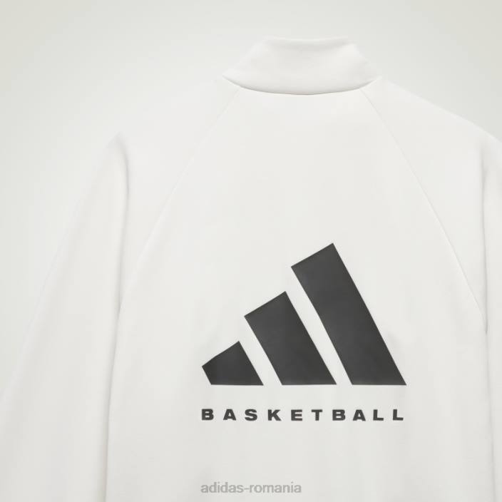 Adidas jachetă albă de sport de baschet fierbinte unisex alb 2JBN6150