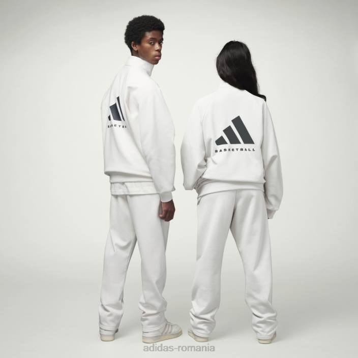 Adidas jachetă albă de sport de baschet la modă unisex alb 2JBN781
