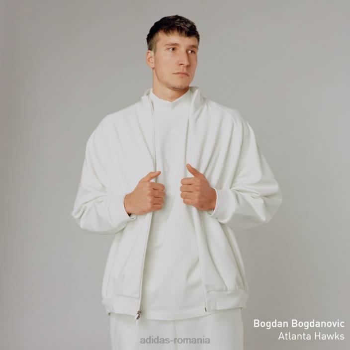 Adidas jachetă albă de sport de baschet la modă unisex alb 2JBN781