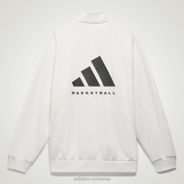 Adidas jachetă albă de sport de baschet la modă unisex alb 2JBN781