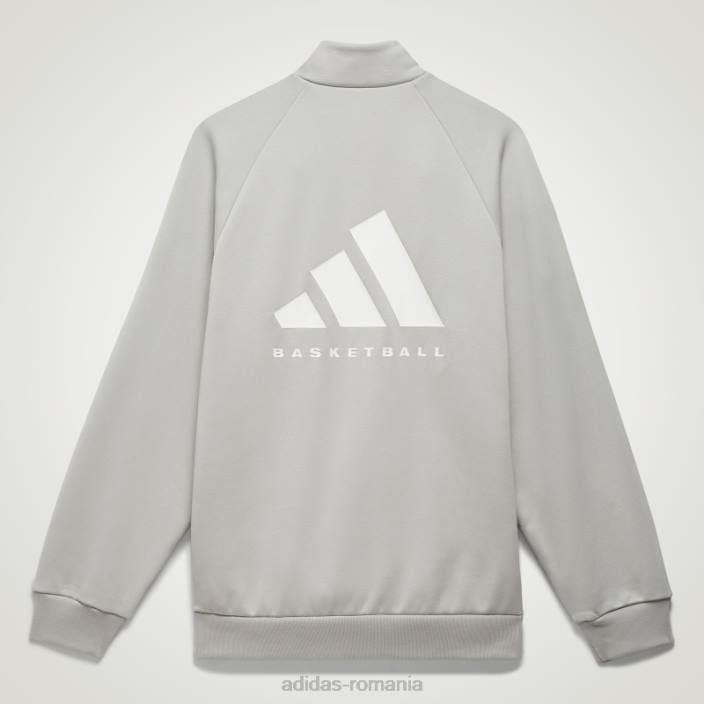 Adidas jachetă de sport de baschet metal gri fierbinte unisex gri metal 2JBN5477