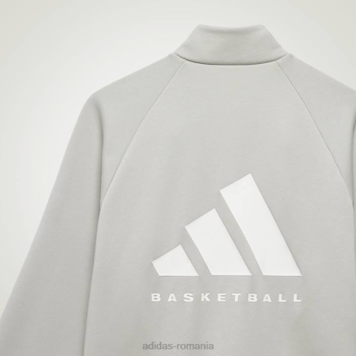 Adidas jachetă de sport de baschet metal gri fierbinte unisex gri metal 2JBN5477