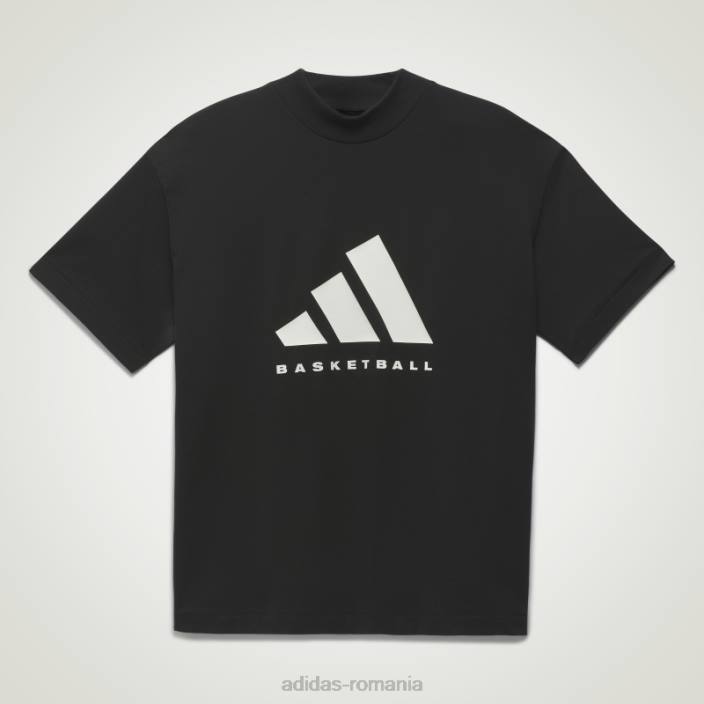 Adidas modă tricou negru de baschet unisex negru 2JBN1433