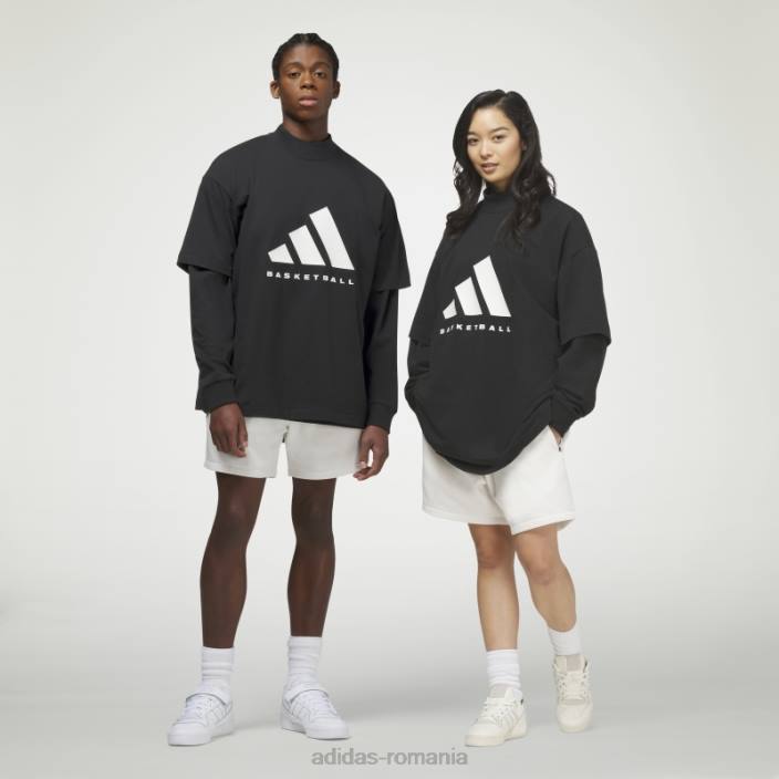 Adidas moda tricou negru de baschet unisex negru 2JBN13107