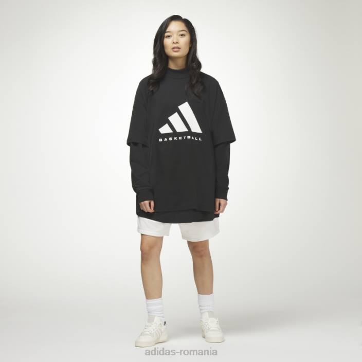 Adidas moda tricou negru de baschet unisex negru 2JBN13107