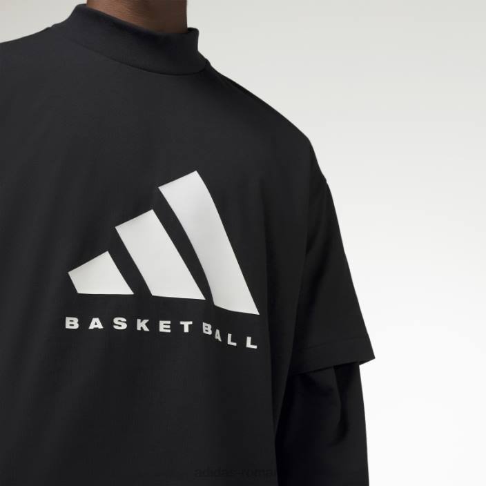 Adidas moda tricou negru de baschet unisex negru 2JBN13107