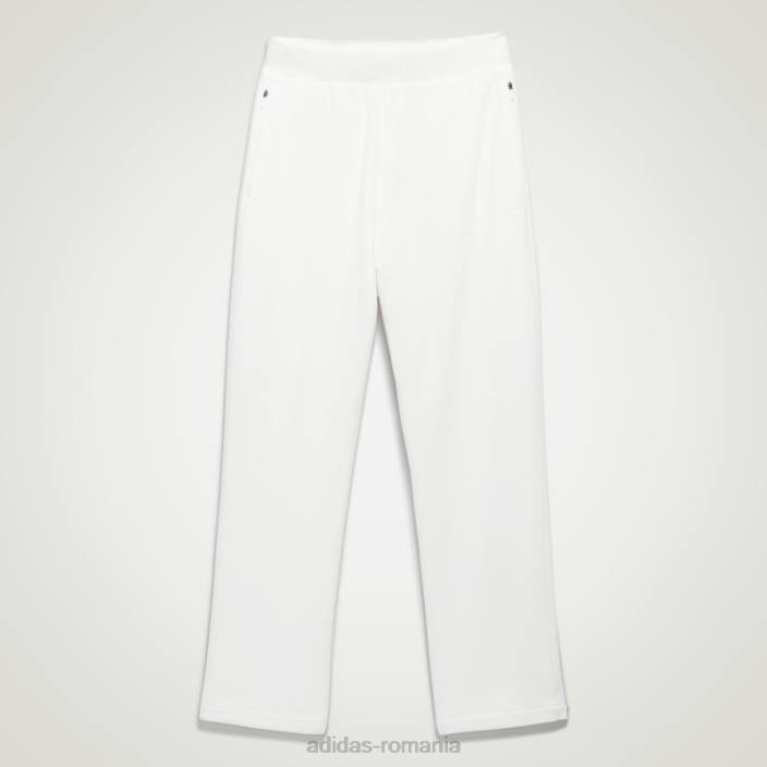 Adidas pantaloni albi de baschet din velur fierbinți unisex alb 2JBN13761