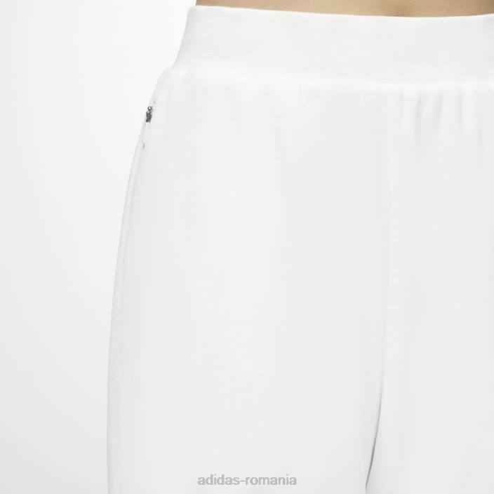 Adidas pantaloni albi de baschet din velur fierbinți unisex alb 2JBN13761