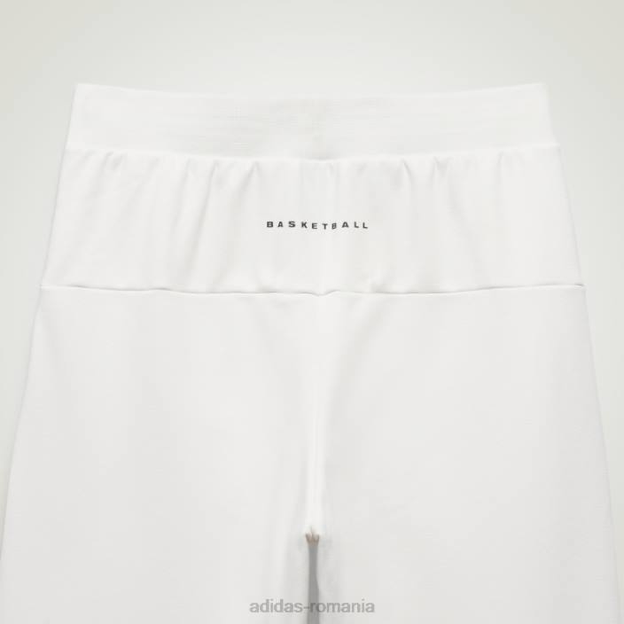 Adidas pantaloni de trening albi de baschet unisex alb 2JBN4943