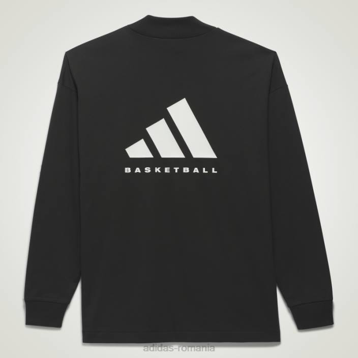 Adidas top negru de baschet cu mâneci lungi unisex negru 2JBN13100