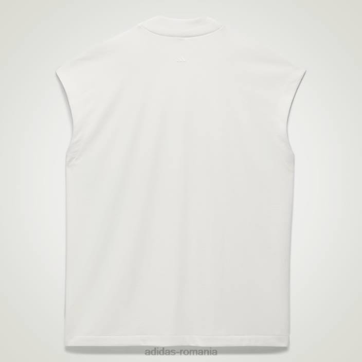 Adidas tricou alb de baschet fără mâneci unisex alb 2JBN5072