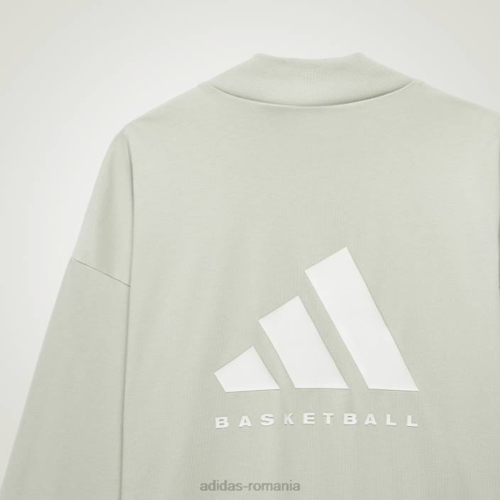 Adidas tricou cu mânecă lungă de baschet la modă verde unisex verde 2JBN5033