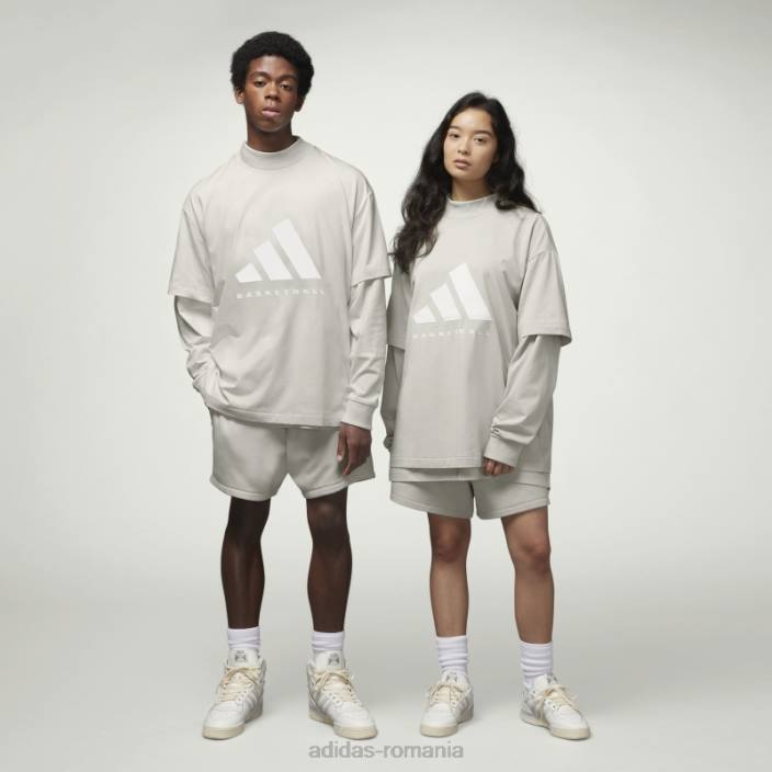 Adidas tricou de baschet gri metalizat unisex gri metal 2JBN5096