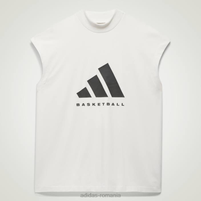 Adidas tricou fără mâneci baschet alb de modă unisex alb 2JBN852
