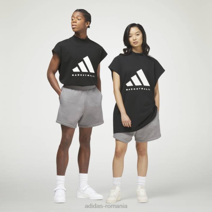 Adidas tricou negru de baschet fără mâneci fierbinte unisex negru 2JBN1410