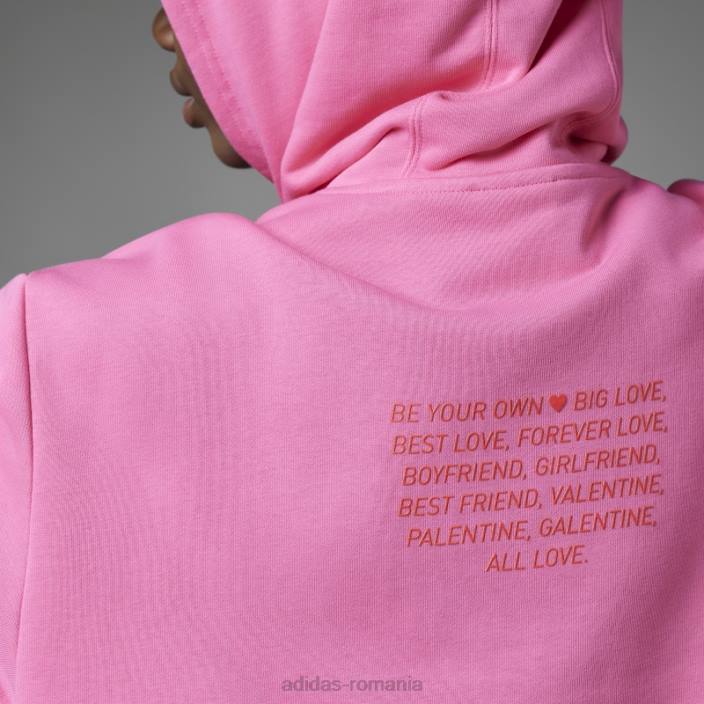 Adidas hanorac adidas pentru ziua îndrăgostiților, magenta unisex magenta 2JBN5619