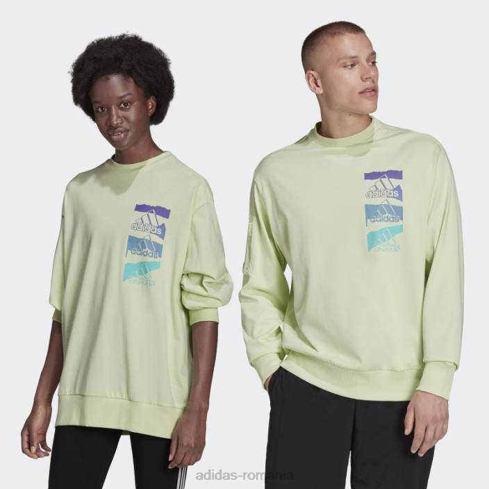 Adidas hanorac brandlove lime essentials (neutru de gen) unisex lămâie verde 2JBN15305