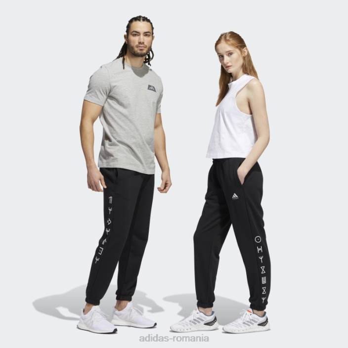 Adidas pantaloni de jogging grafic black marvel pantera neagră unisex negru 2JBN7061