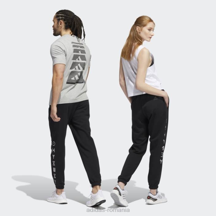 Adidas pantaloni de jogging grafic black marvel pantera neagră unisex negru 2JBN7061