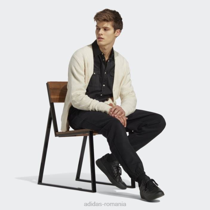 Adidas pantaloni de jogging lounge grei din țesătură franțuzească negri unisex negru 2JBN13459