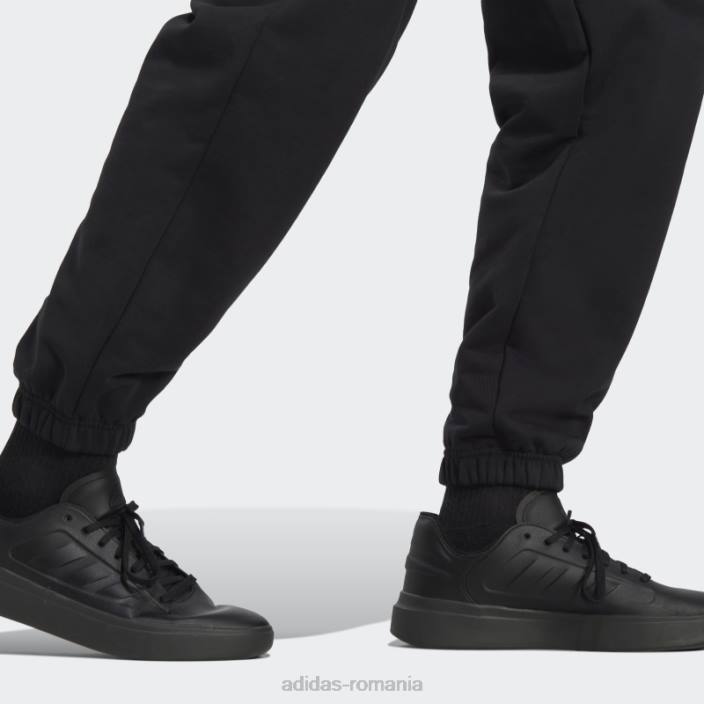 Adidas pantaloni de jogging lounge grei din țesătură franțuzească negri unisex negru 2JBN13459