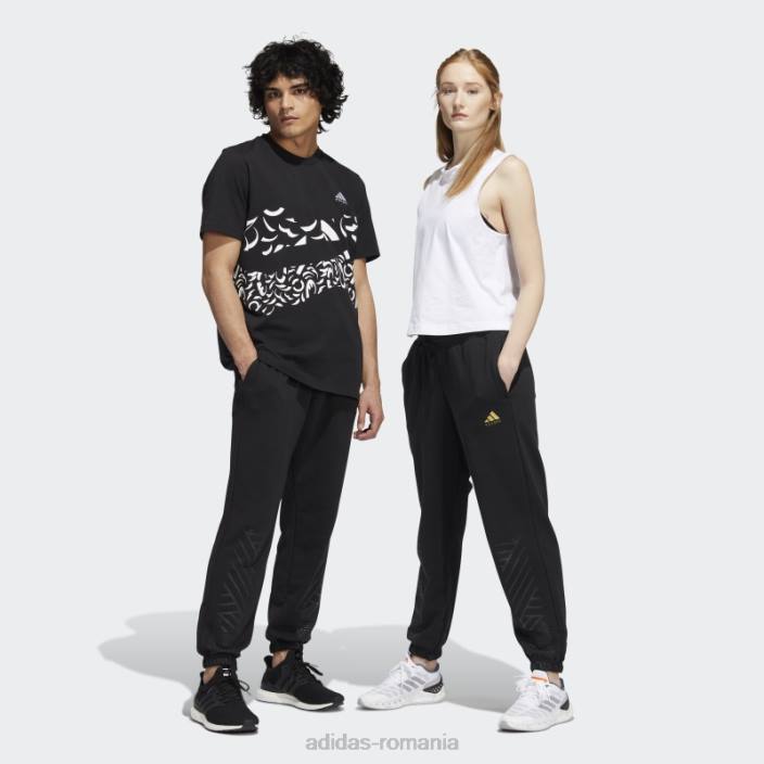 Adidas pantaloni grafic pantera neagra negri unisex negru 2JBN7309