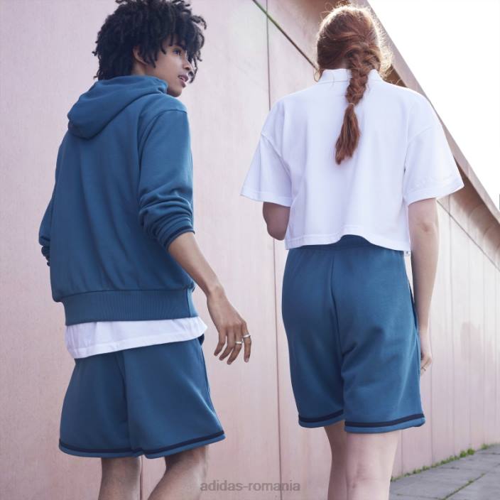 Adidas pantaloni scurți din țesătură franțuzească (gen neutru) viridian unisex viridiană 2JBN7195