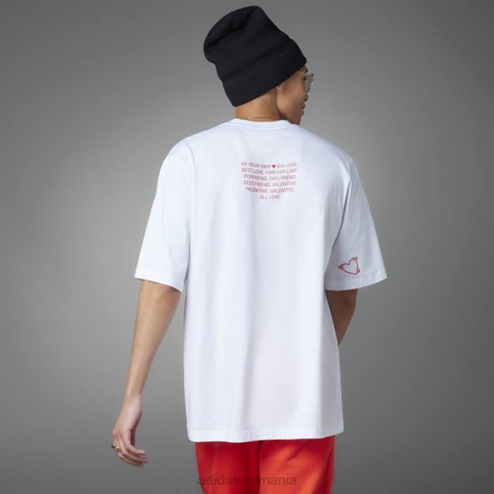 Adidas tricou alb de Ziua Îndrăgostiților adidas unisex alb 2JBN14007