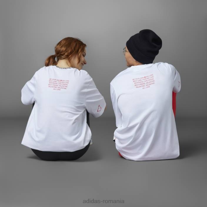 Adidas tricou alb de Ziua Îndrăgostiților adidas unisex alb 2JBN14007