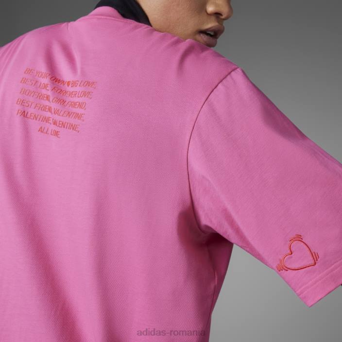 Adidas tricou de ziua îndrăgostiților adidas magenta unisex magenta 2JBN5184