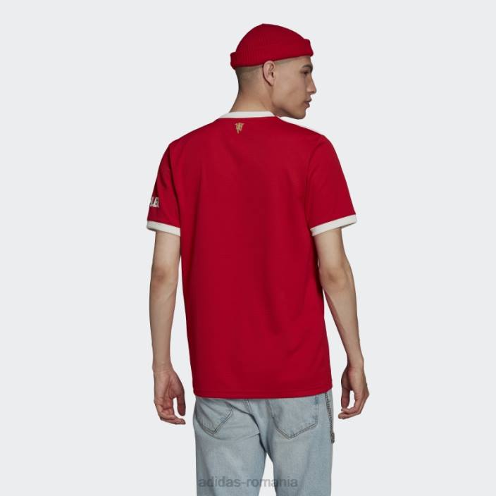 Adidas tricou acasă manchester united 21/22, roșu real unisex roșu adevărat 2JBN1226