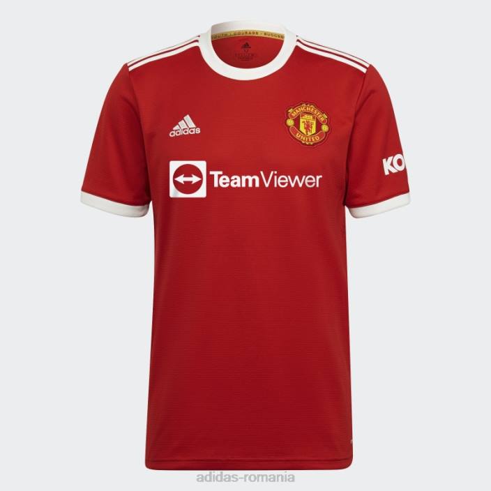 Adidas tricou acasă manchester united 21/22, roșu real unisex roșu adevărat 2JBN1226