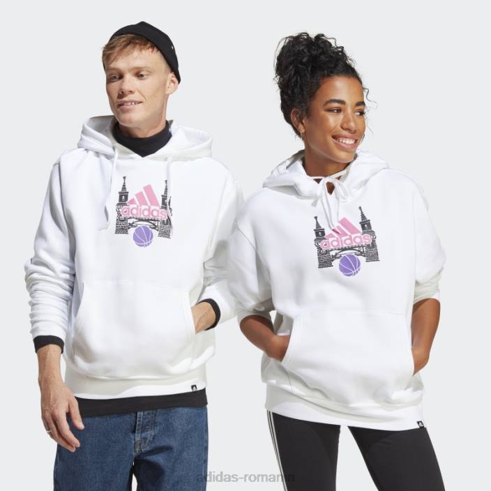 Adidas hanorac grafic alb unisex alb 2JBN13652