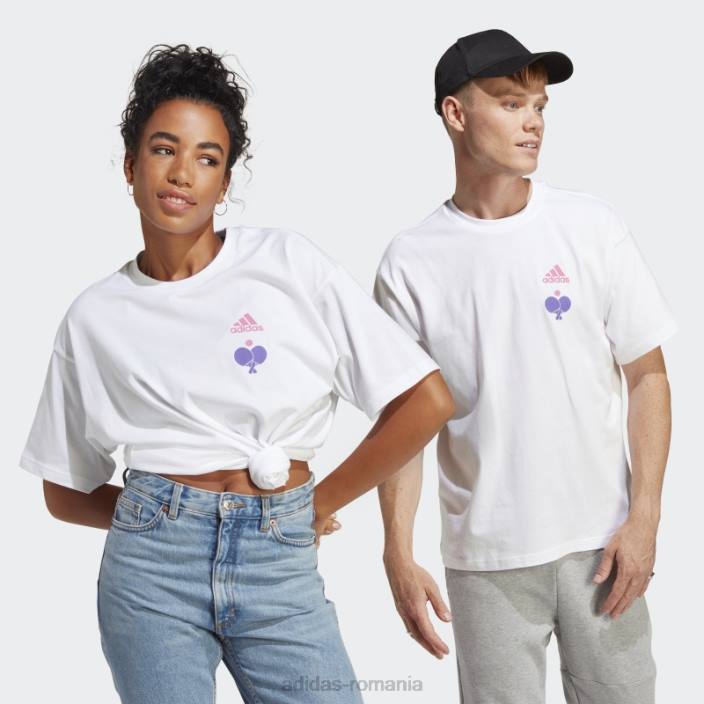 Adidas tricou grafic alb fierbinte unisex alb 2JBN14172