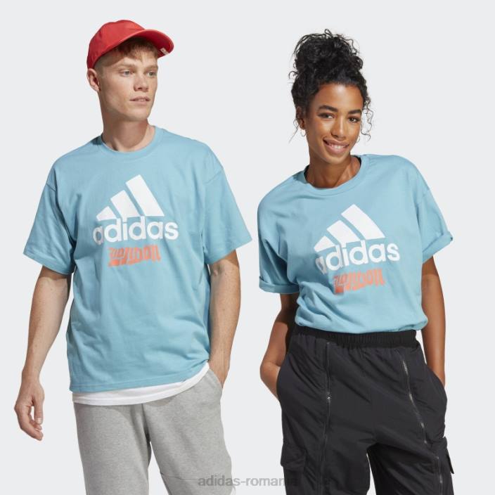 Adidas tricou grafic albastru unisex albastru 2JBN14086