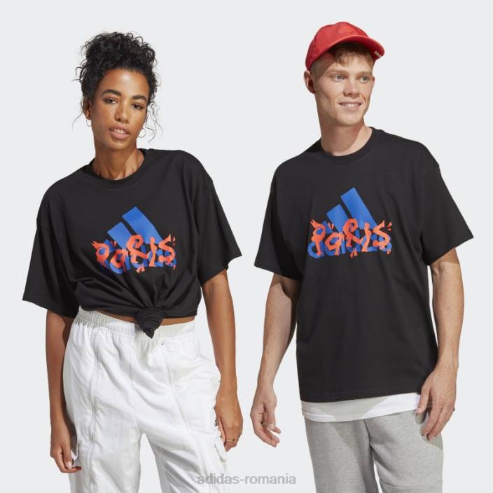 Adidas tricou grafic negru unisex negru 2JBN13975