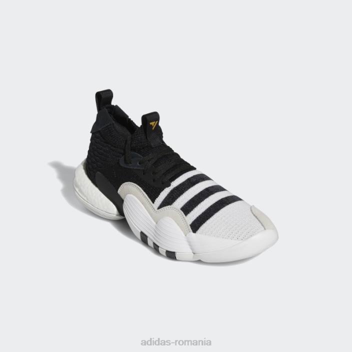 Adidas pantofi albi trae young 2.0 unisex alb/negru/aur mat 2JBN3970